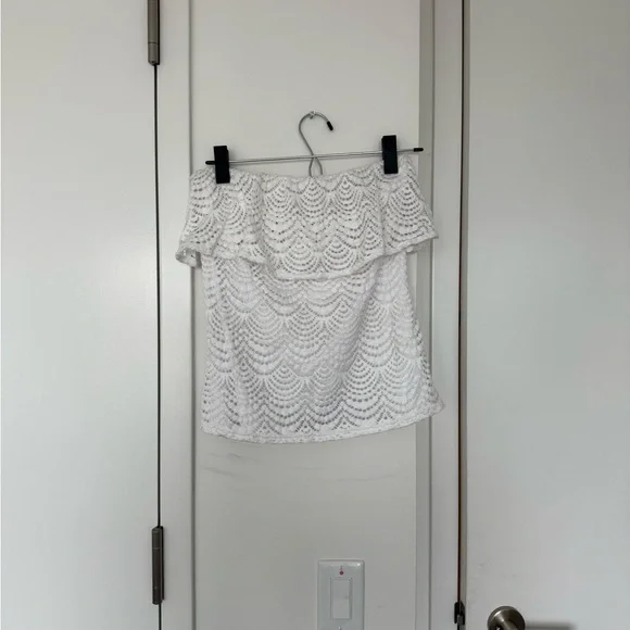 Lilly Pulitzer White Lace Strapless Top Size M - Picture 2 of 4